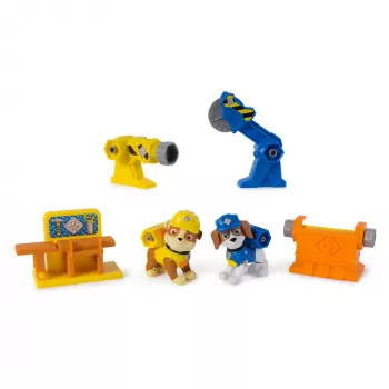 Figūru komplekts Usorteret Rubble & Wheeler Power Tool Pups ar 2 instrumentiem un 2 būvniecības aksesuāriem, vecumam 3+