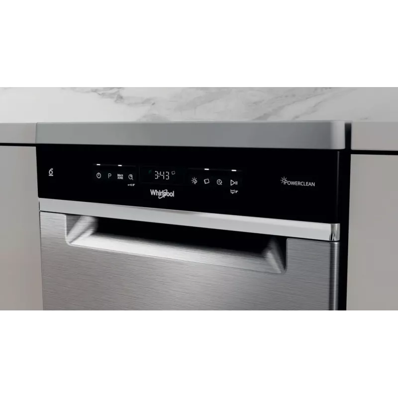 Whirlpool WSBO 3O34 PF X daļēji iebūvējamā trauku mazgājamā mašīna, 10 komplekti