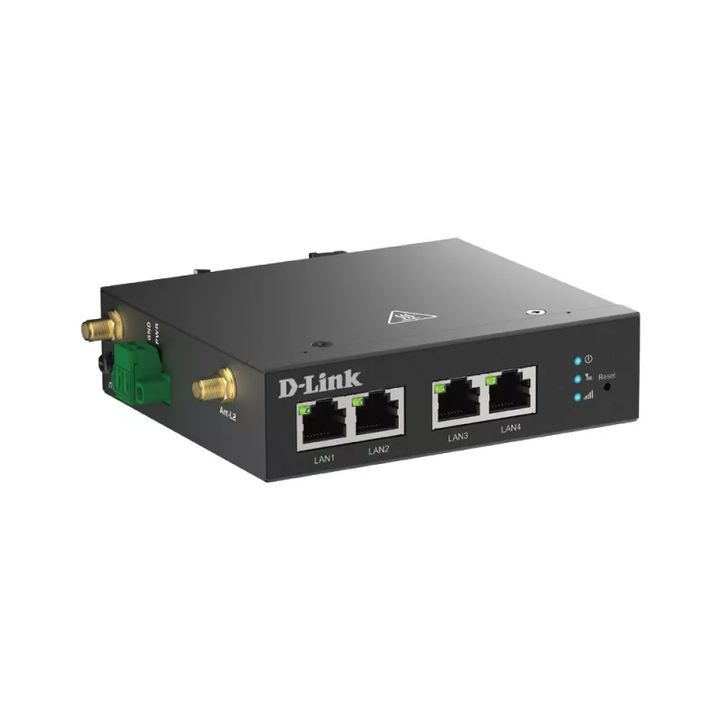 4G LTE maršrutētājs D-Link DWM-314-T VPN melns DIN-sliežu stiprinājumam
