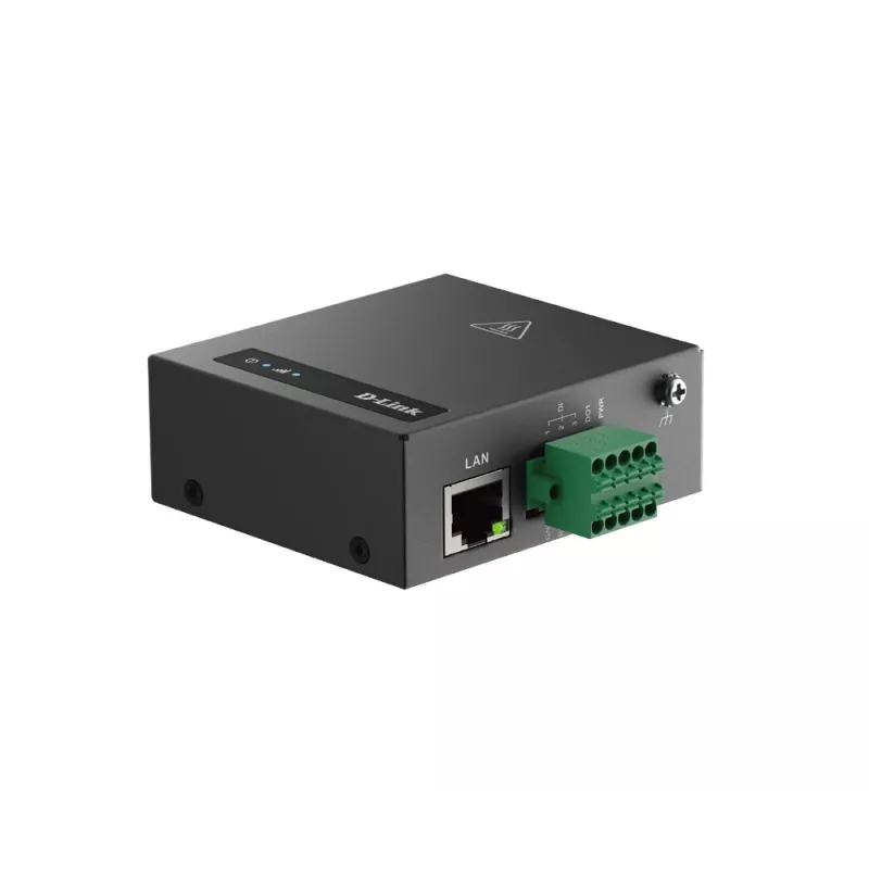 D-Link 4G LTE IIoT RTU — rūpnieciskais šūnu tīkla maršrutētājs, melns