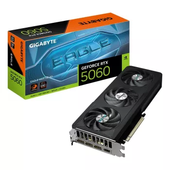 Grafikas karte GIGABYTE GeForce RTX 5060 8GB GDDR7 PCIe 5.0, 3840 CUDA, 128-bit, WINDFORCE 3X, 3x DisplayPort 2.1b + HDMI 2.1b