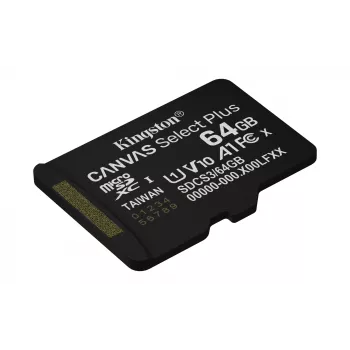 Kingston Technology 64GB microSDXC Canvas Select Plus Gen3 100R A1 bez adaptera