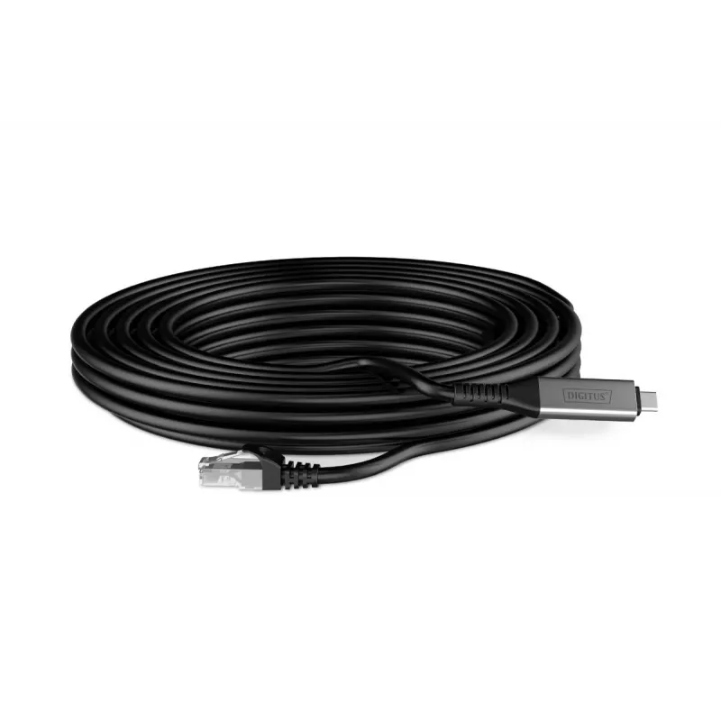 DIGITUS USB-C 3.2 Gen1 - RJ45 Ethernet kabelis CAT6a S/FTP Melns - 5m