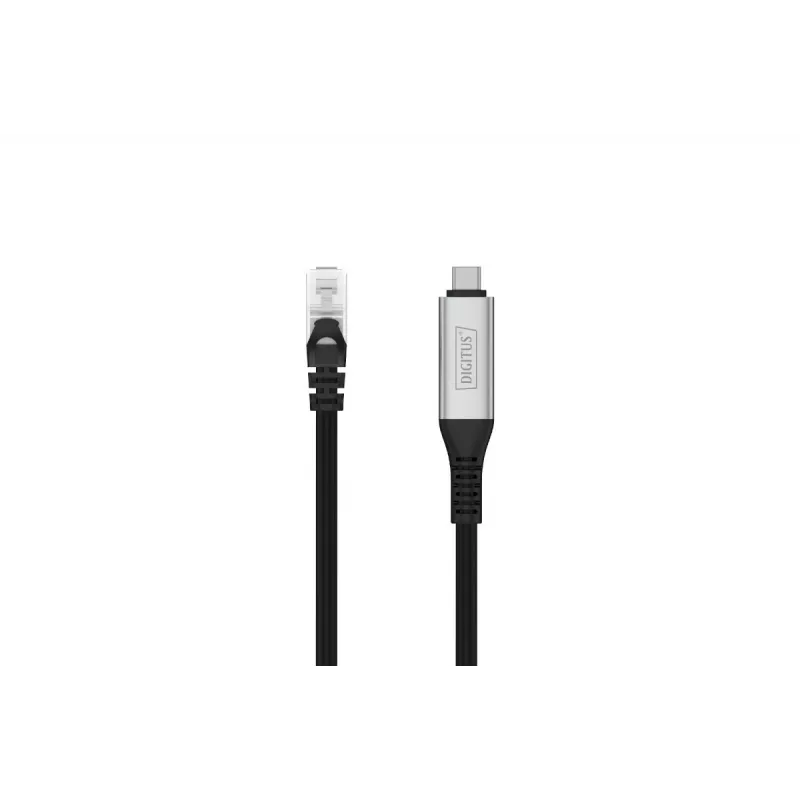 DIGITUS USB-C 3.2 Gen1 - RJ45 Ethernet kabelis CAT6a S/FTP Melns - 5m