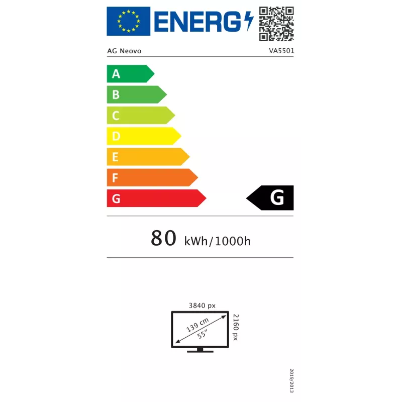 AG Neovo VA5501 Signage displejs 55 collu 4K UHD LED 350 cd/m² melns