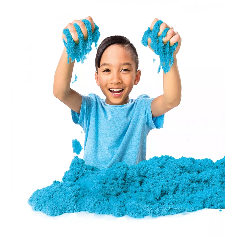 Kinetic Sand 2lbs Zilas Rotaļu Smiltis, Sensoriskā Rotaļlieta Bērniem, Atkārtoti Noslēdzams Maiss