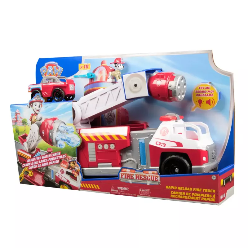 Ugunsdzēsēju mašīna PAW Patrol Rapid Reload ar Māršala figūru (bojāts iepakojums)