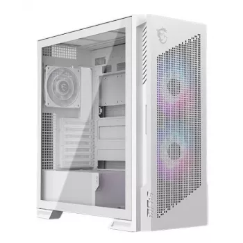 PC korpuss MSI MPG VELOX 300R AIRFLOW PZ Midi Tower Balts — ATX/EATX/MicroATX/Mini-ITX, 1×3.5 collu, 4×2.5 collu, 2×USB 3.2 Gen1, sānu logs