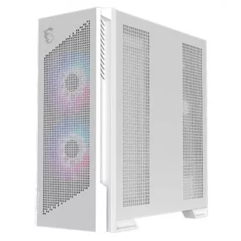 PC korpuss MSI MPG VELOX 300R AIRFLOW PZ Midi Tower Balts — ATX/EATX/MicroATX/Mini-ITX, 1×3.5 collu, 4×2.5 collu, 2×USB 3.2 Gen1, sānu logs