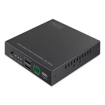 DIGITUS HDMI Fiber uztvērējs - DS-55348 4K/60Hz 40 km/300 m IP 1G Melns