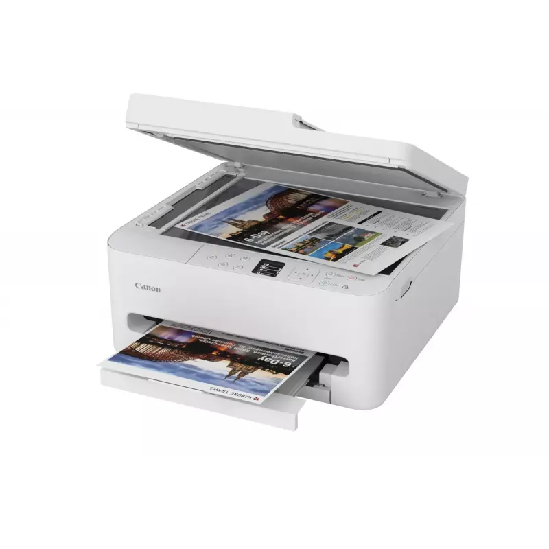 Daudzfunkciju tintes printeris Canon PIXMA TS7550i — A4, 1200×1200 DPI, Wi‑Fi, krāsu skenēšana/kopēšana, abpusējā druka (Balts)