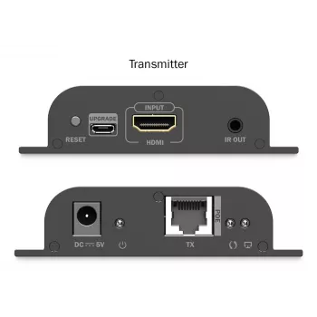 DIGITUS HDMI IP pagarinātāju komplekts - 4K/60Hz 120/200 m, PoE, Viens-uz-Vairākiem, CAT, Melns