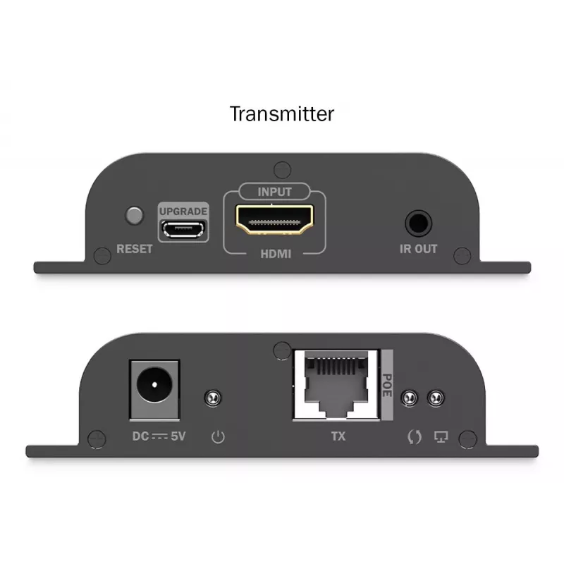 DIGITUS HDMI IP pagarinātāju komplekts - 4K/60Hz 120/200 m, PoE, Viens-uz-Vairākiem, CAT, Melns