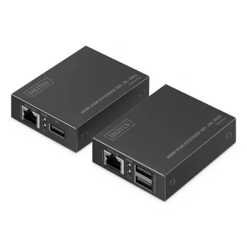 DIGITUS HDMI KVM pagarinātāju komplekts - 4K/30Hz 40/70m PoC Melns