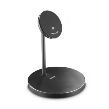 Hama 00201737 bezvadu lādētājs austiņām un viedtālruņiem, melns, Qi2, 15 W, magnētiskais