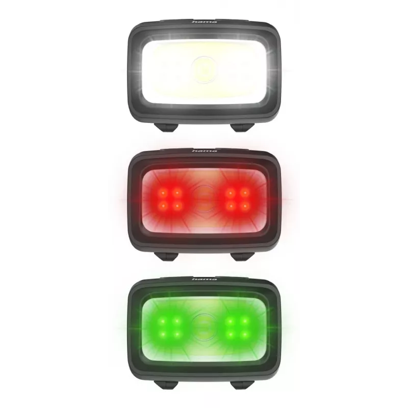 Galvas lukturis Hama HL350 melns, zils, dzeltens COB LED