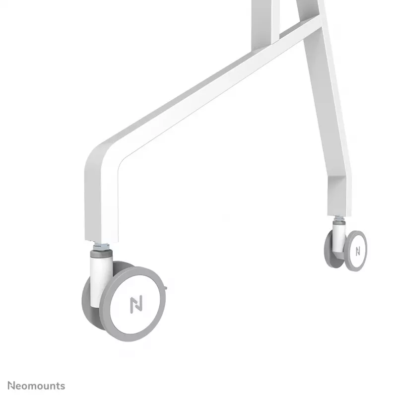Neomounts FL50-515WH1 mobilais ratiņš Samsung Flip 55–65 collu displejiem, grozāms, augstumā regulējams, balts