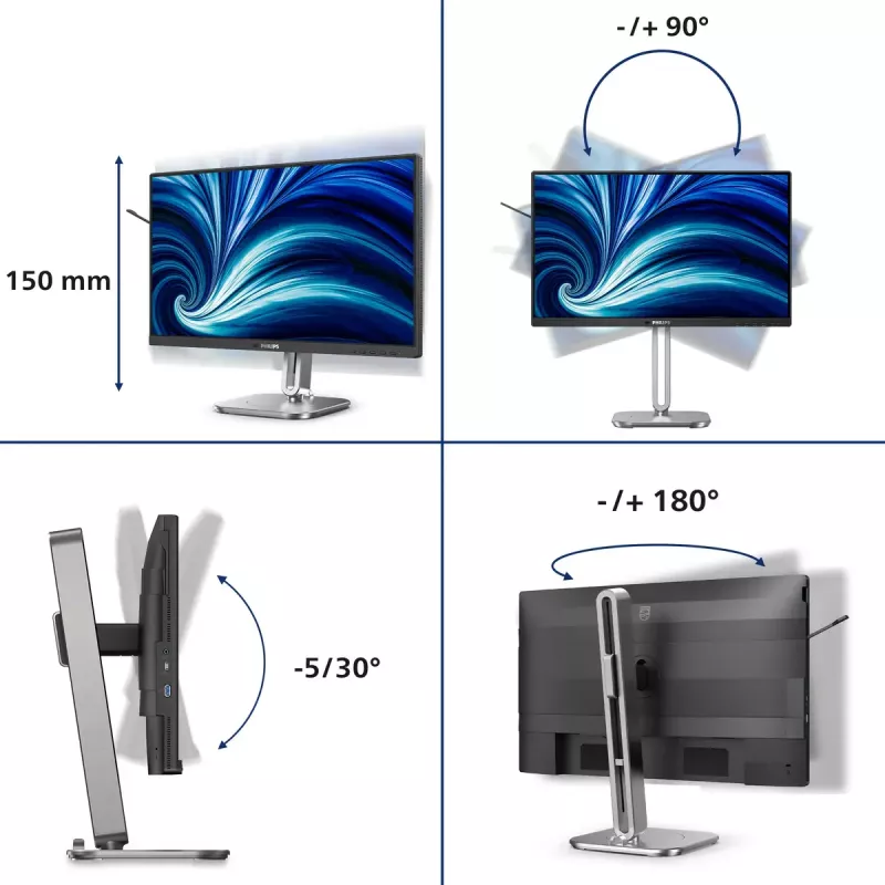 Philips 4000 sērija 24B2N4200/00 datora monitors 60.5 cm (23.8 collas) 1920 x 1080 pikseļi Full HD LCD Pelēks