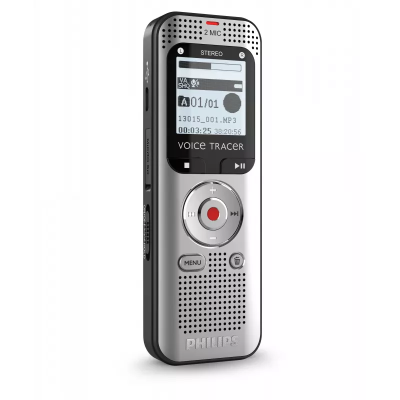 Diktofons Philips Voice Tracer DVT2015, iekšējā atmiņa 8 GB, zils, 2370 h ieraksta laiks