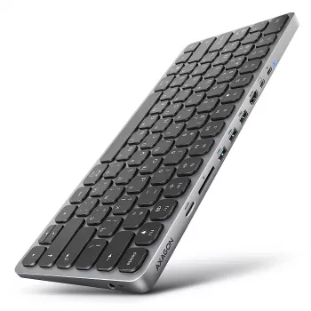 AXAGON HMC-KB-CRL USB 5Gbps centrmezgls ar tastatūru, HDMI 4K/60Hz, 3x USB-A, SD/mSD, audio, PD100, kirilicas izkārtojums