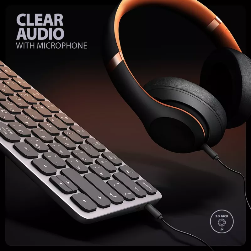 AXAGON HMC-KB-CRL USB 5Gbps centrmezgls ar tastatūru, HDMI 4K/60Hz, 3x USB-A, SD/mSD, audio, PD100, kirilicas izkārtojums