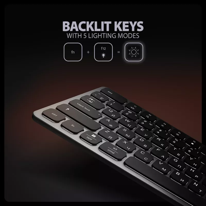 AXAGON HMC-KB-CRL USB 5Gbps centrmezgls ar tastatūru, HDMI 4K/60Hz, 3x USB-A, SD/mSD, audio, PD100, kirilicas izkārtojums