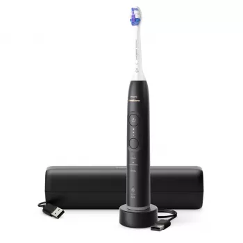 Sonic zobu birste Philips Series 6500 HX7411/02 — 62 000 kustības/min, 3 režīmi, spiediena sensors, Bluetooth, ceļojuma maciņš (melna)