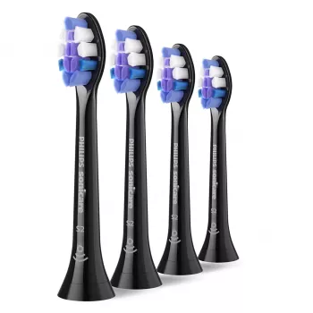 Philips Sonicare HX6054/88 zobu sukas uzgaļi — 4 iepakojums, īpaši mīksti sari, melni