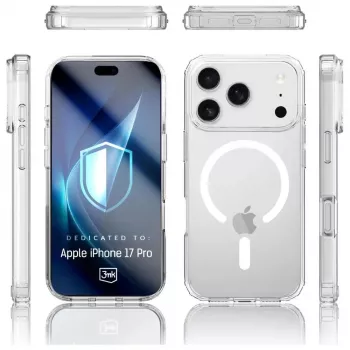 Aizsargmaciņš 3MK Armor MagCase Apple iPhone 17 Pro, magnētiskais stiprinājums, caurspīdīgs/dūmakains