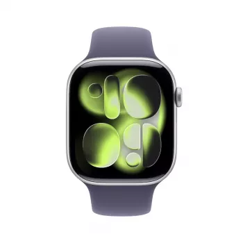 Viedpulkstenis Apple Watch Series 11 GPS 46mm sudraba alumīnija korpuss Purple Fog sporta siksniņa S/M