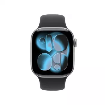 Apple Watch Series 11 GPS + Cellular 42mm Kosmosa Pelēks Alumīnija Korpuss ar Melnu Sporta Siksniņu - S/M