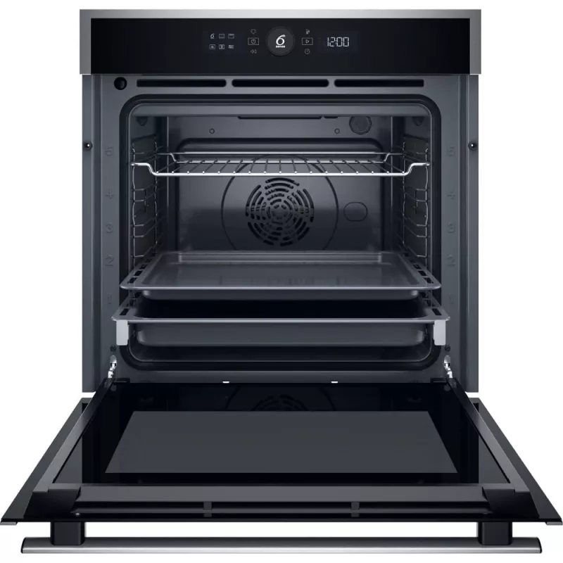 Whirlpool WOI4S8CM1SXA 73 L Iebūvējamā cepeškrāsns, Melna, Nerūsējošais tērauds