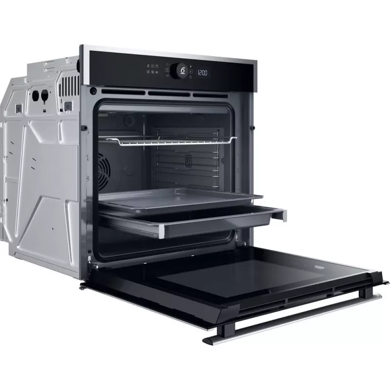 Whirlpool WOI4S8CM1SXA 73 L Iebūvējamā cepeškrāsns, Melna, Nerūsējošais tērauds