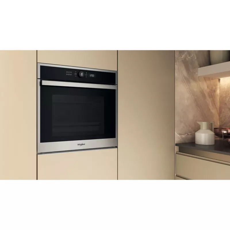 Whirlpool WOI4S8CM1SXA 73 L Iebūvējamā cepeškrāsns, Melna, Nerūsējošais tērauds