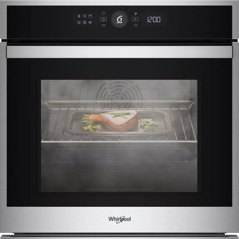 Whirlpool WOI4S8CM1SXA 73 L Iebūvējamā cepeškrāsns, Melna, Nerūsējošais tērauds