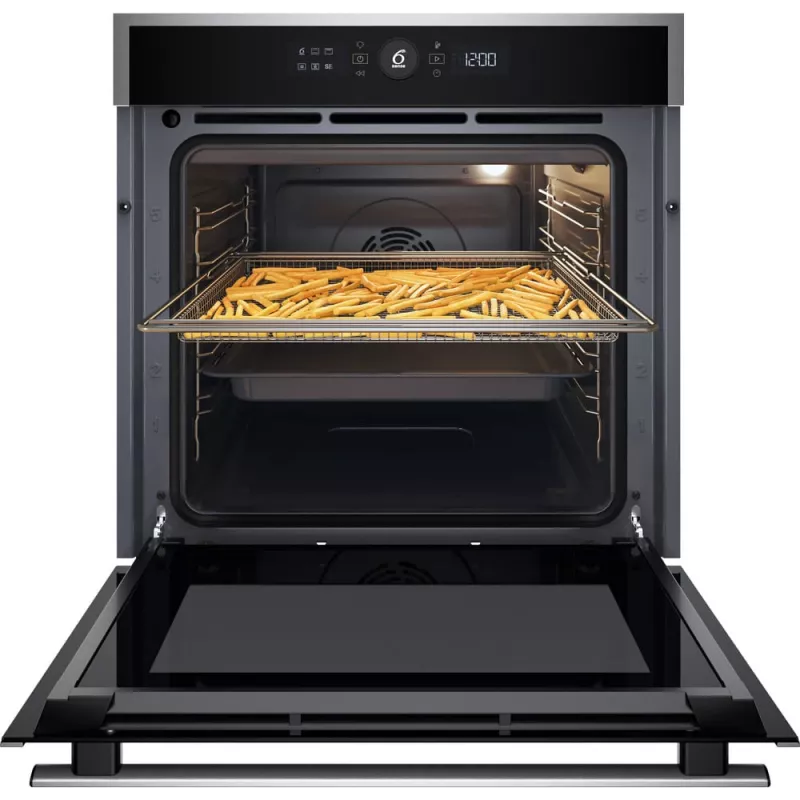 Whirlpool WOI4S8CM1SXA 73 L Iebūvējamā cepeškrāsns, Melna, Nerūsējošais tērauds