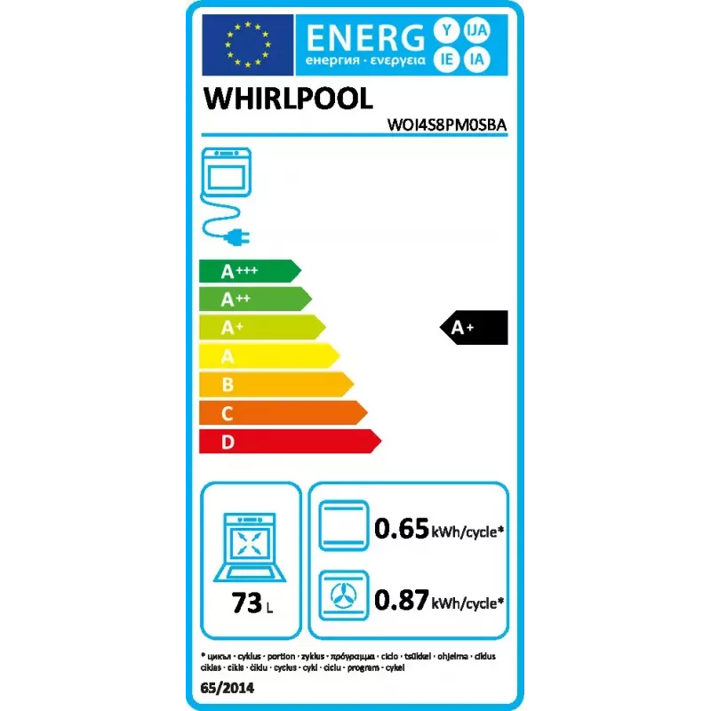 Iebūvējamā cepeškrāsns Whirlpool WOI4S8PM0SBA 73 L Melna Elektriskā Skārienvadība