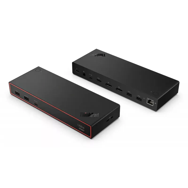 Docking stacija Lenovo ThinkPad USB4 Smart Dock 5500 — USB4, 4x USB-A Gen2, HDMI, Gigabit Ethernet, 135W adapter, Eclipse Black