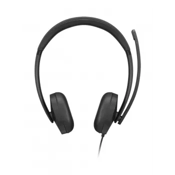 Lenovo VoIP Headset 5000 vadu austiņas ar mikrofona kātu, USB-C, melnas