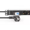 DIGITUS DN-95439 19 collu 1U alumīnija PDU statnei, 7x Schuko ligzdas, automātslēdzis, 16 A, 4000 W, 230 V, 50/60 Hz, 1,8 m vads