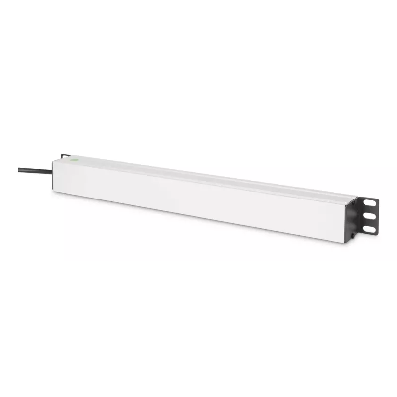 DIGITUS PDU - 1U alumīnija rāmis 8x CEE 7/7 kontaktligzda 1x kontaktligzda 10A Spraudnis 250VAC 50/60Hz IEC C14 spraudnis ar iebūvētu drošinātāju