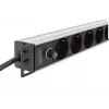 DIGITUS PDU - 1U alumīnija rāmis 8x CEE 7/7 kontaktligzda 1x kontaktligzda 10A Spraudnis 250VAC 50/60Hz IEC C14 spraudnis ar iebūvētu drošinātāju