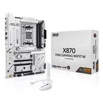 Mātesplate ASUS X870 MAX GAMING WIFI7 W ATX — AMD X870, Socket AM5, DDR5, 4 DIMM, Wi‑Fi 7, 2.5Gb LAN