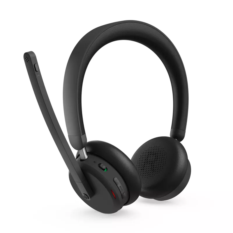 Lenovo 6550 Bezvadu austiņas ar trokšņu slāpēšanu, Microsoft Teams, USB-C, Bluetooth, Melnas