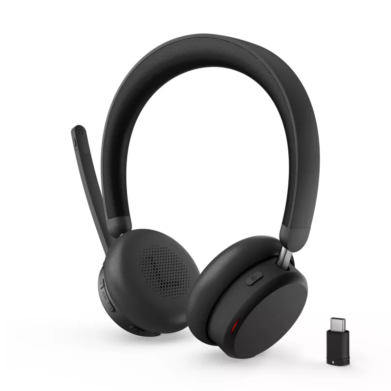 Lenovo 6550 Bezvadu austiņas ar trokšņu slāpēšanu, Microsoft Teams, USB-C, Bluetooth, Melnas