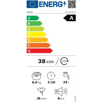 Veļas mašīna Candy GD 26SS6-S priekšējā ielāde 6 kg 1200 RPM Balta