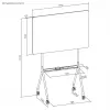Balta tāfele ergo office ER-306, sausās dzēšanas, vienpusēja, horizontāla, 1190×790 mm, brīvi stāvoša tērauda ar ritentiņiem, magnētiska