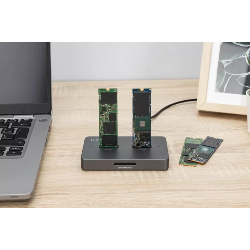Docking stacija Digitus DA-71546-1 M.2 NVMe SATA USB-C 10 Gbit/s