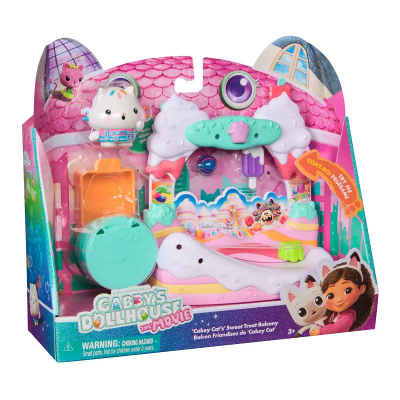 Rotaļu figūra Gabby's Dollhouse Cakey Cat's Sweet Treat Balkons Daudzkrāsains