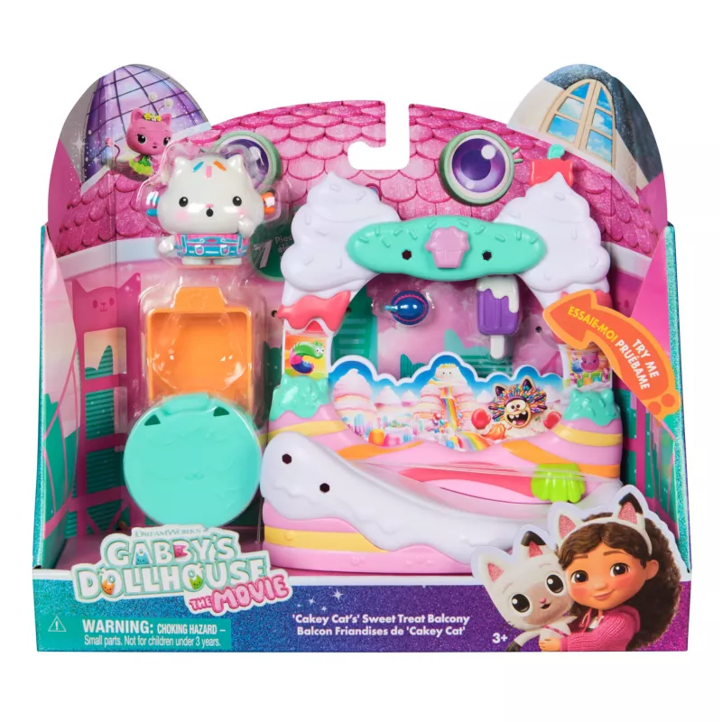 Rotaļu figūra Gabby's Dollhouse Cakey Cat's Sweet Treat Balkons Daudzkrāsains